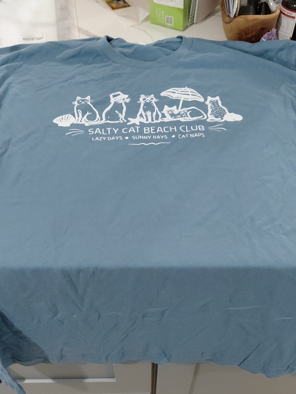 Tultex Blue Salty Cat Beach Club Short Sleeve Tee